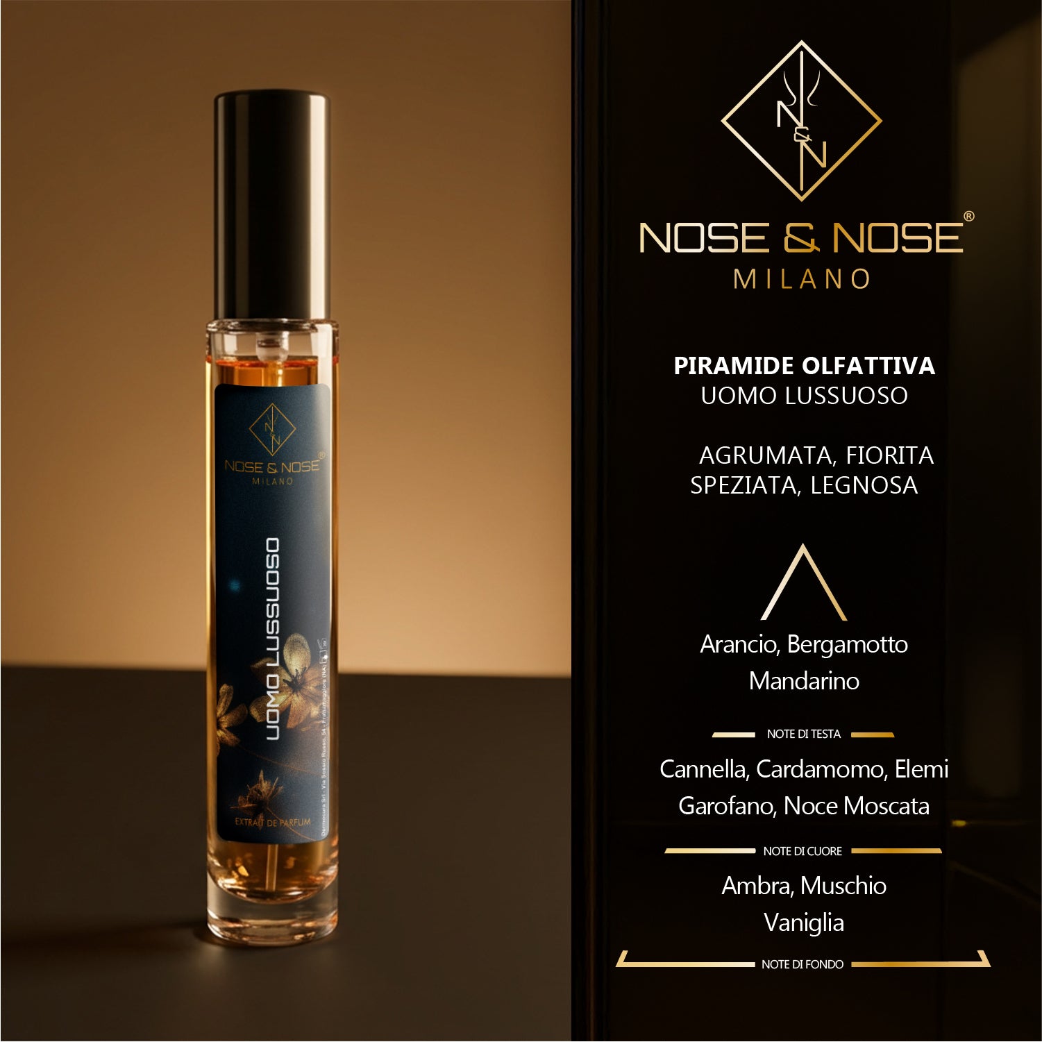 Uomo Lussuoso – Profumo Maschile Elegante e Raffinato | Nose & Nose | 100 ml