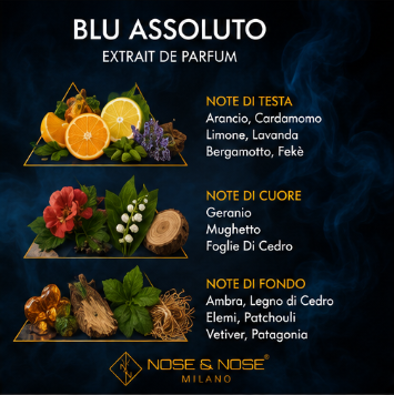 Nose & Nose Blu Assoluto Extrait de Parfum - Profumo Intenso, Elegante e Magnetico