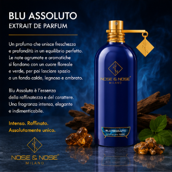 Nose & Nose Blu Assoluto Extrait de Parfum - Profumo Intenso, Elegante e Magnetico