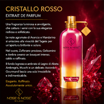 Nose & Nose Cristallo Rosso EXTRAIT DE PARFUM - Profumo Luminosa, Intensa e Avvolgente