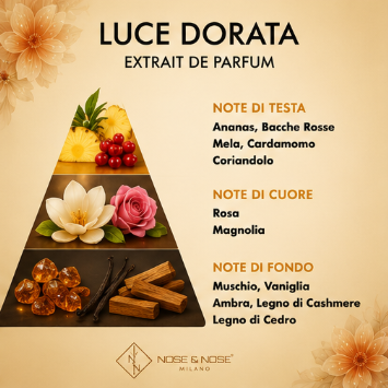 Nose & Nose - Luce Dorata Extrait de Parfum - Profumo di Nicchia Luminoso, Prezioso e Avvolgente