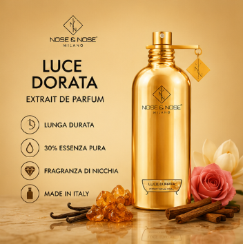 Nose & Nose - Luce Dorata Extrait de Parfum - Profumo di Nicchia Luminoso, Prezioso e Avvolgente