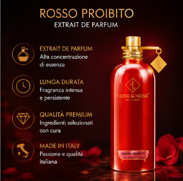 Nose & Nose Rosso Proibito Extrait de Parfum – Profumo Intenso e Seducente